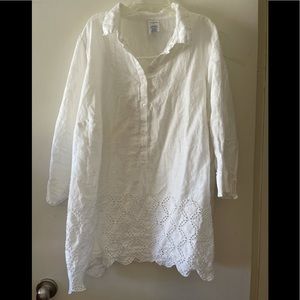 Lands End white linen tunic.